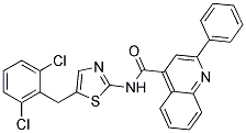 N-[5-(2,6-DICHLOROBENZYL)-1,3-THIAZOL-2-YL]-2-PHENYLQUINOLINE-4-CARBOXAMIDE Struktur