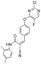 (2Z)-3-{4-[(2-CHLORO-5-FLUOROPYRIMIDIN-4-YL)OXY]PHENYL}-2-CYANO-N-(2,4-DIMETHYLPHENYL)ACRYLAMIDE Struktur