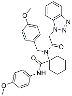 1-(2-(1H-BENZO[D][1,2,3]TRIAZOL-1-YL)-N-(4-METHOXYBENZYL)ACETAMIDO)-N-(4-METHOXYPHENYL)CYCLOHEXANECARBOXAMIDE Struktur