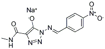 SODIUM 4-[(METHYLAMINO)CARBONYL]-1-{[(1E)-(4-NITROPHENYL)METHYLENE]AMINO}-1H-1,2,3-TRIAZOL-5-OLATE Struktur