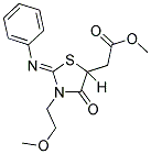 METHYL [(2Z)-3-(2-METHOXYETHYL)-4-OXO-2-(PHENYLIMINO)-1,3-THIAZOLIDIN-5-YL]ACETATE Struktur