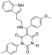 5-[(Z)-{[2-(1H-INDOL-3-YL)ETHYL]AMINO}(4-METHOXYPHENYL)METHYLIDENE]-1-(4-METHYLPHENYL)-2,4,6(1H,3H)-PYRIMIDINETRIONE Struktur