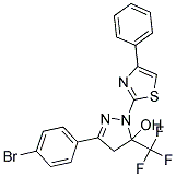 3-(4-BROMOPHENYL)-1-(4-PHENYL-1,3-THIAZOL-2-YL)-5-(TRIFLUOROMETHYL)-4,5-DIHYDRO-1H-PYRAZOL-5-OL Struktur