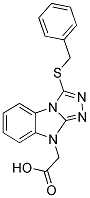 (3-BENZYLSULFANYL-BENZO[4,5]IMIDAZO[2,1-C][1,2,4]TRIAZOL-9-YL)-ACETIC ACID Struktur