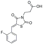 3-[5-(2-FLUORO-BENZYLIDENE)-2,4-DIOXO-THIAZOLIDIN-3-YL]-PROPIONIC ACID Struktur