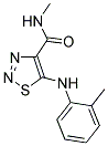 N-METHYL-5-[(2-METHYLPHENYL)AMINO]-1,2,3-THIADIAZOLE-4-CARBOXAMIDE Struktur