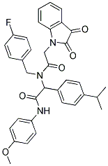 2-(2,3-DIOXOINDOLIN-1-YL)-N-(4-FLUOROBENZYL)-N-(1-(4-ISOPROPYLPHENYL)-2-(4-METHOXYPHENYLAMINO)-2-OXOETHYL)ACETAMIDE Struktur