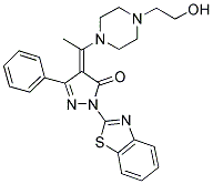 (Z)-1-(BENZO[D]THIAZOL-2-YL)-4-(1-(4-(2-HYDROXYETHYL)PIPERAZIN-1-YL)ETHYLIDENE)-3-PHENYL-1H-PYRAZOL-5(4H)-ONE Struktur