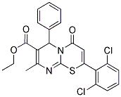 ETHYL 2-(2,6-DICHLOROPHENYL)-8-METHYL-4-OXO-6-PHENYL-4H,6H-PYRIMIDO[2,1-B][1,3]THIAZINE-7-CARBOXYLATE Struktur