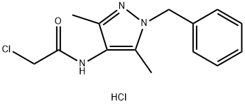 N-(1-BENZYL-3,5-DIMETHYL-1H-PYRAZOL-4-YL)-2-CHLORO-ACETAMIDE HYDROCHLORIDE Struktur