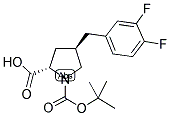 BOC-(R)-GAMMA-(3,4-DIFLUORO-BENZYL)-L-PROLINE Struktur