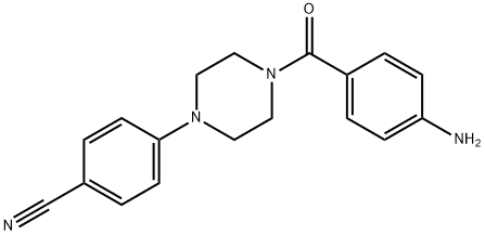 4-[4-(4-AMINOBENZOYL)PIPERAZINO]BENZENECARBONITRILE Struktur