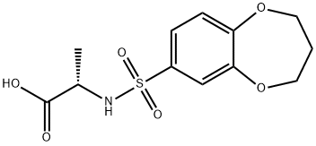 2-[(3,4-DIHYDRO-2H-1,5-BENZODIOXEPIN-7-YLSULFONYL)AMINO]PROPANOIC ACID Struktur