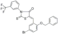 (5Z)-5-[2-(BENZYLOXY)-5-BROMOBENZYLIDENE]-2-THIOXO-3-[3-(TRIFLUOROMETHYL)PHENYL]-1,3-THIAZOLIDIN-4-ONE Struktur