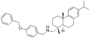 [(1R,4AS,10AR)-7-ISOPROPYL-1,4A-DIMETHYL-1,2,3,4,4A,9,10,10A-OCTAHYDRO-1-PHENANTHRENYL]-N-[4-(BENZYLOXY)BENZYL]METHANAMINE Struktur