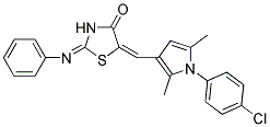 (2E,5E)-5-{[1-(4-CHLOROPHENYL)-2,5-DIMETHYL-1H-PYRROL-3-YL]METHYLENE}-2-(PHENYLIMINO)-1,3-THIAZOLIDIN-4-ONE Struktur