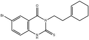 6-BROMO-3-(2-CYCLOHEX-1-EN-1-YLETHYL)-2-MERCAPTOQUINAZOLIN-4(3H)-ONE Struktur