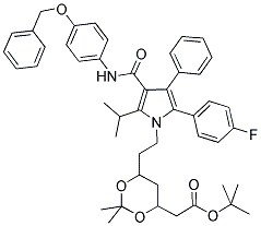 (6-(2-[3-(4-BENZYLOXY-PHENYLCARBAMOYL)-5-(4-FLUORO-PHENYL)-2-ISOPROPYL-4-PHENYL-PYRROL-1-YL]-ETHYL)-2,2-DIMETHYL-[1,3]-DIOXANE-4-YL)-ACETIC ACID, TERT-BUTYL ESTER Struktur