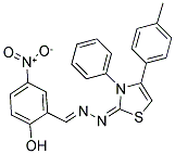 2-HYDROXY-5-NITROBENZALDEHYDE [(2E)-4-(4-METHYLPHENYL)-3-PHENYL-1,3-THIAZOL-2(3H)-YLIDENE]HYDRAZONE Struktur