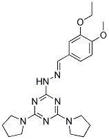 (E)-2-(2-(3-ETHOXY-4-METHOXYBENZYLIDENE)HYDRAZINYL)-4,6-DI(PYRROLIDIN-1-YL)-1,3,5-TRIAZINE Struktur