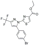 ETHYL 2-[5-(4-BROMOPHENYL)-3-(TRIFLUOROMETHYL)-1H-PYRAZOL-1-YL]-1,3-THIAZOLE-4-CARBOXYLATE Struktur