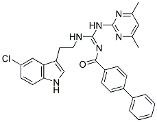 (E)-N-((2-(5-CHLORO-1H-INDOL-3-YL)ETHYLAMINO)(4,6-DIMETHYLPYRIMIDIN-2-YLAMINO)METHYLENE)BIPHENYL-4-CARBOXAMIDE Struktur