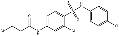 3-CHLORO-N-(3-CHLORO-4-[[(4-CHLOROPHENYL)AMINO]SULFONYL]PHENYL)PROPANAMIDE Struktur