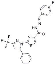 N'-[(1E)-(4-FLUOROPHENYL)METHYLENE]-2-[5-PHENYL-3-(TRIFLUOROMETHYL)-1H-PYRAZOL-1-YL]-1,3-THIAZOLE-4-CARBOHYDRAZIDE Struktur