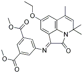 (E)-DIMETHYL 5-(8-ETHOXY-4,4,6-TRIMETHYL-2-OXO-2H-PYRROLO[3,2,1-IJ]QUINOLIN-1(4H)-YLIDENEAMINO)ISOPHTHALATE Struktur