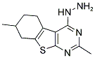 4-HYDRAZINO-2,7-DIMETHYL-5,6,7,8-TETRAHYDRO[1]BENZOTHIENO[2,3-D]PYRIMIDINE Struktur