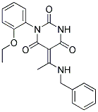 (5E)-5-[1-(BENZYLAMINO)ETHYLIDENE]-1-(2-ETHOXYPHENYL)PYRIMIDINE-2,4,6(1H,3H,5H)-TRIONE Struktur