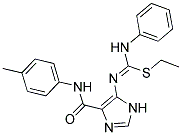 ETHYL N'-(4-{[(4-METHYLPHENYL)AMINO]CARBONYL}-1H-IMIDAZOL-5-YL)-N-PHENYLIMIDOTHIOCARBAMATE Struktur