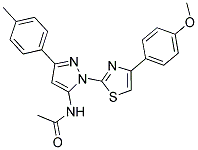 N-[1-[4-(4-METHOXYPHENYL)-1,3-THIAZOL-2-YL]-3-(4-METHYLPHENYL)-1H-PYRAZOL-5-YL]ACETAMIDE Struktur