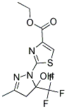 ETHYL 2-[5-HYDROXY-3-METHYL-5-(TRIFLUOROMETHYL)-4,5-DIHYDRO-1H-PYRAZOL-1-YL]-1,3-THIAZOLE-4-CARBOXYLATE Struktur