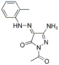 (4Z)-1-ACETYL-3-AMINO-1H-PYRAZOLE-4,5-DIONE 4-[(2-METHYLPHENYL)HYDRAZONE] Struktur