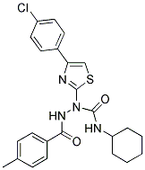 1-[4-(4-CHLOROPHENYL)-1,3-THIAZOL-2-YL]-N-CYCLOHEXYL-2-(4-METHYLBENZOYL)-1-HYDRAZINECARBOXAMIDE Struktur