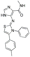 N-METHYL-5-{[(2Z)-4-(4-METHYLPHENYL)-3-PHENYL-1,3-THIAZOL-2(3H)-YLIDENE]AMINO}-1H-IMIDAZOLE-4-CARBOXAMIDE Struktur