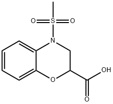 4-(METHYLSULFONYL)-3,4-DIHYDRO-2H-1,4-BENZOXAZINE-2-CARBOXYLIC ACID Struktur