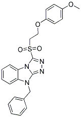 9-BENZYL-3-[2-(4-METHOXY-PHENOXY)-ETHANESULFONYL]-9H-BENZO[4,5]IMIDAZO[2,1-C][1,2,4]TRIAZOLE Struktur