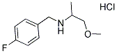 (4-FLUORO-BENZYL)-(2-METHOXY-1-METHYL-ETHYL)-AMINE HYDROCHLORIDE Struktur