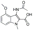 3-ACETYLAMINO-4-METHOXY-1-METHYL-1H-INDOLE-2-CARBOXYLIC ACID Struktur