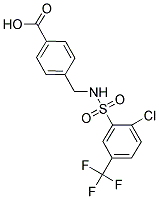 4-[([[2-CHLORO-5-(TRIFLUOROMETHYL)PHENYL]SULFONYL]AMINO)METHYL]BENZOIC ACID Struktur