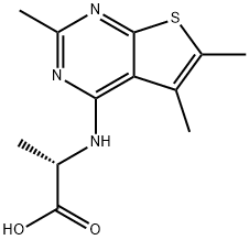 2-(2,5,6-TRIMETHYL-THIENO[2,3-D]PYRIMIDIN-4-YLAMINO)-PROPIONIC ACID Struktur