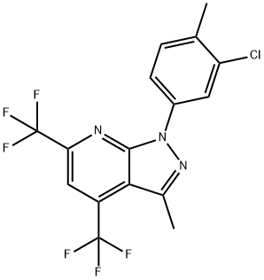 1-(3-CHLORO-4-METHYLPHENYL)-3-METHYL-4,6-BIS(TRIFLUOROMETHYL)-1H-PYRAZOLO[3,4-B]PYRIDINE Struktur