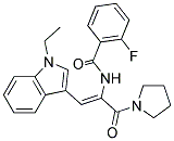 N-[(Z)-2-(1-ETHYL-1H-INDOL-3-YL)-1-(1-PYRROLIDINYLCARBONYL)ETHENYL]-2-FLUOROBENZAMIDE Struktur