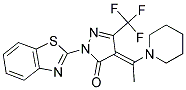 (4E)-2-(1,3-BENZOTHIAZOL-2-YL)-4-(1-PIPERIDIN-1-YLETHYLIDENE)-5-(TRIFLUOROMETHYL)-2,4-DIHYDRO-3H-PYRAZOL-3-ONE Struktur