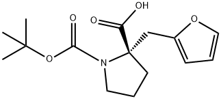 BOC-(S)-ALPHA-(2-FURANYLMETHYL)-PROLINE Struktur