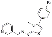 NICOTINALDEHYDE [(2E)-4-(4-BROMOPHENYL)-3-METHYL-1,3-THIAZOL-2(3H)-YLIDENE]HYDRAZONE Struktur