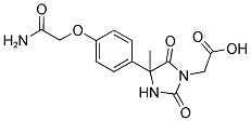 (4-[4-(2-AMINO-2-OXOETHOXY)PHENYL]-4-METHYL-2,5-DIOXOIMIDAZOLIDIN-1-YL)ACETIC ACID Struktur