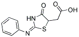 [(2E)-4-OXO-2-(PHENYLIMINO)-1,3-THIAZOLIDIN-5-YL]ACETIC ACID Struktur